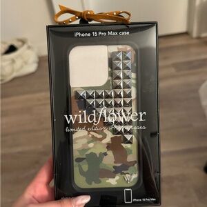 Wildflowers Camouflage Studded iPhone 15 Pro Max Case
